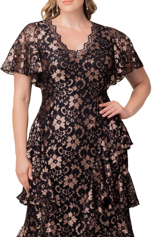 Kiyonna Mon Ange Tiered Lace Gown In Multi