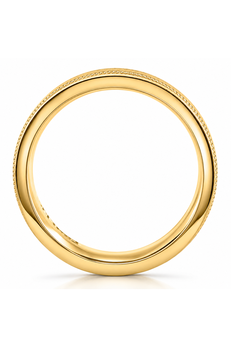 Men's 6.5MM Matte Titanium Ring Gold Comfort Fit Wedding Band, Alternate, color, Titanium