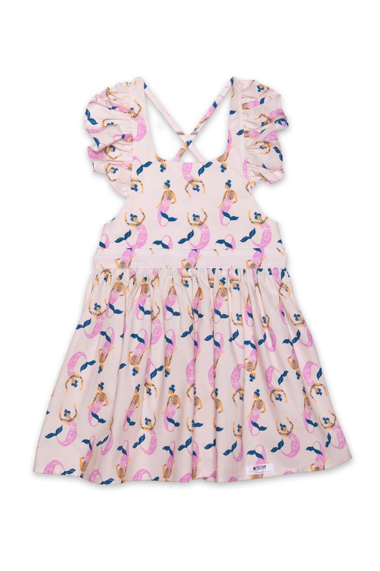 Girls Ruffle Sleeve Dress, Main, color, Mermaids