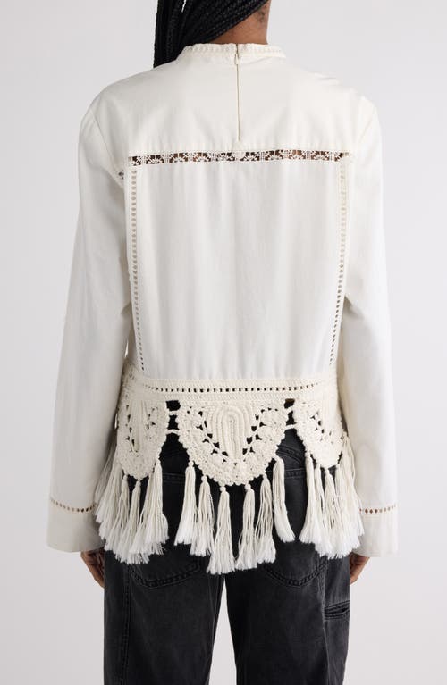 Shop Isabel Marant Severine Cotton Peasant Top In White