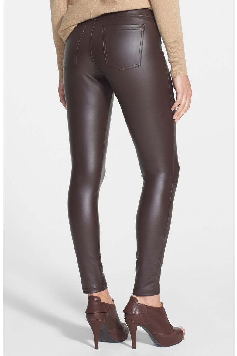 'Leatherette' Leggings, Alternate, color, ESPRESSO