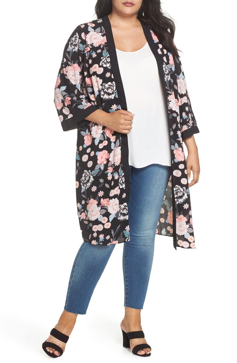 Evans Floral Kimono, Main, color, 