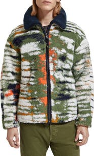 Scotch & Soda Jacquard Tie Dye Fleece Jacket