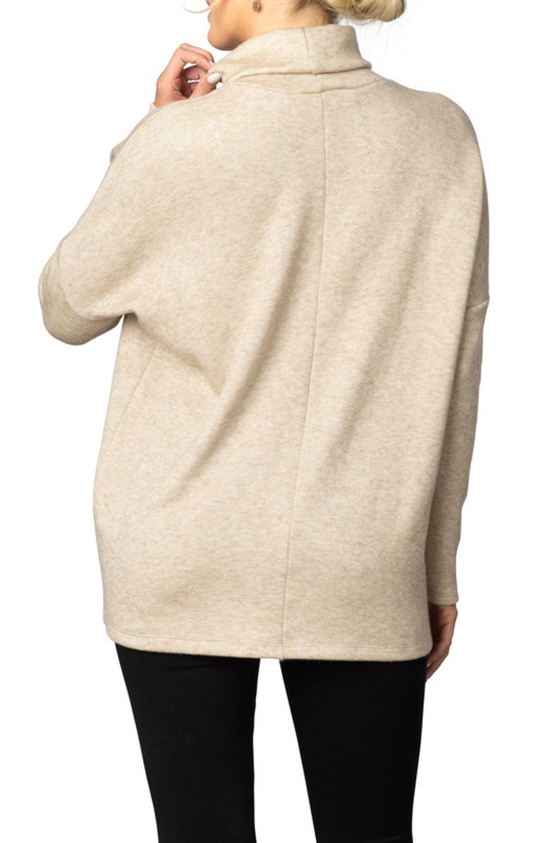 Kiyonna Paris Turtleneck Tunic Sweater, Alternate, color, Oatmeal