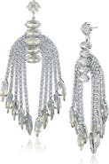 JARDIN Silver-Tone Crystal Fringe Earrings