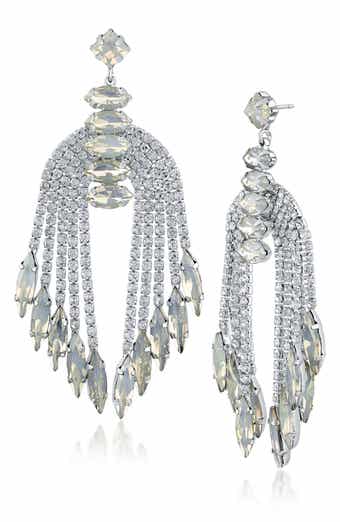 Silver-Tone Crystal Fringe Earrings (Nordstrom Exclusive)