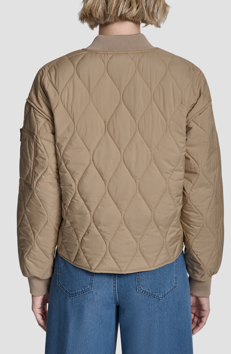 DKNY Quilted Bomber Jacket, Alternate, color, Travertine