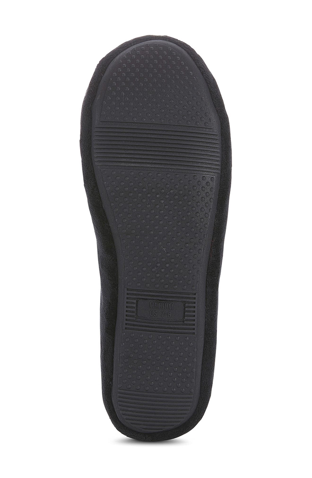 FLOOPI Zoe Heart Ballerina Slipper with Faux Fur Lining, Alternate, color, Black