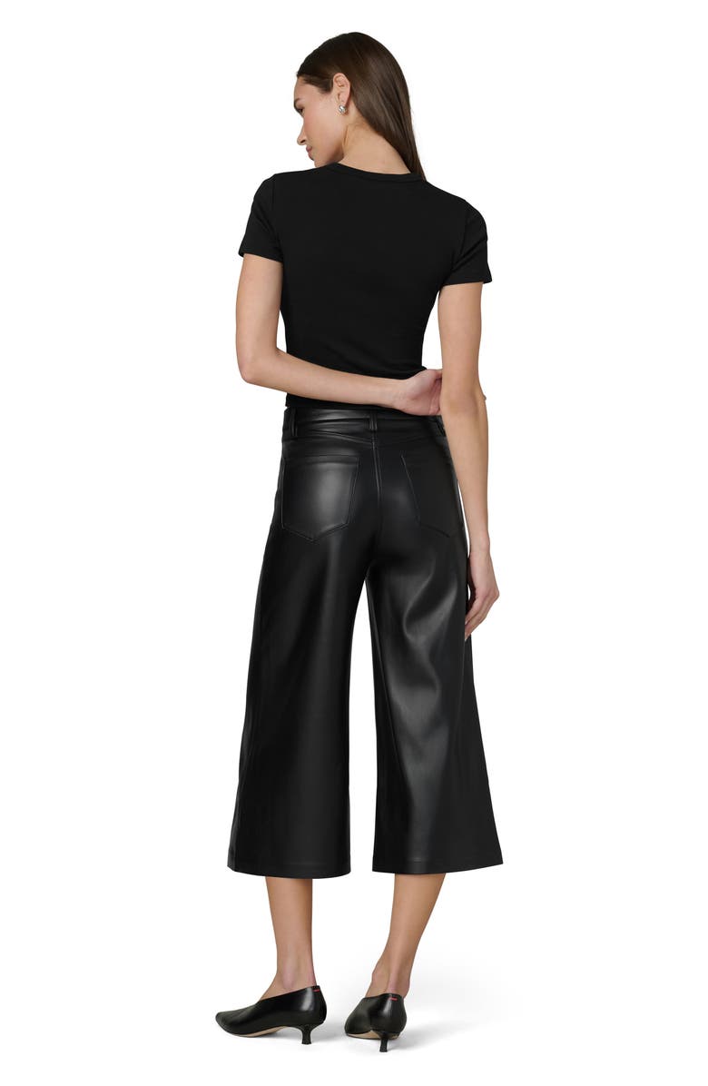 Joe's Jeans The Culotte Faux Leather Crop Wide Leg Jeans, Alternate, color, Black