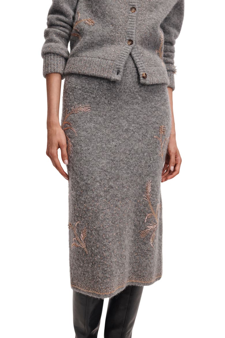 Iris Beaded Midi Skirt, Alternate, color, GREY