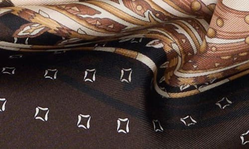Ferragamo Feather Print Silk Square Scarf In Multi