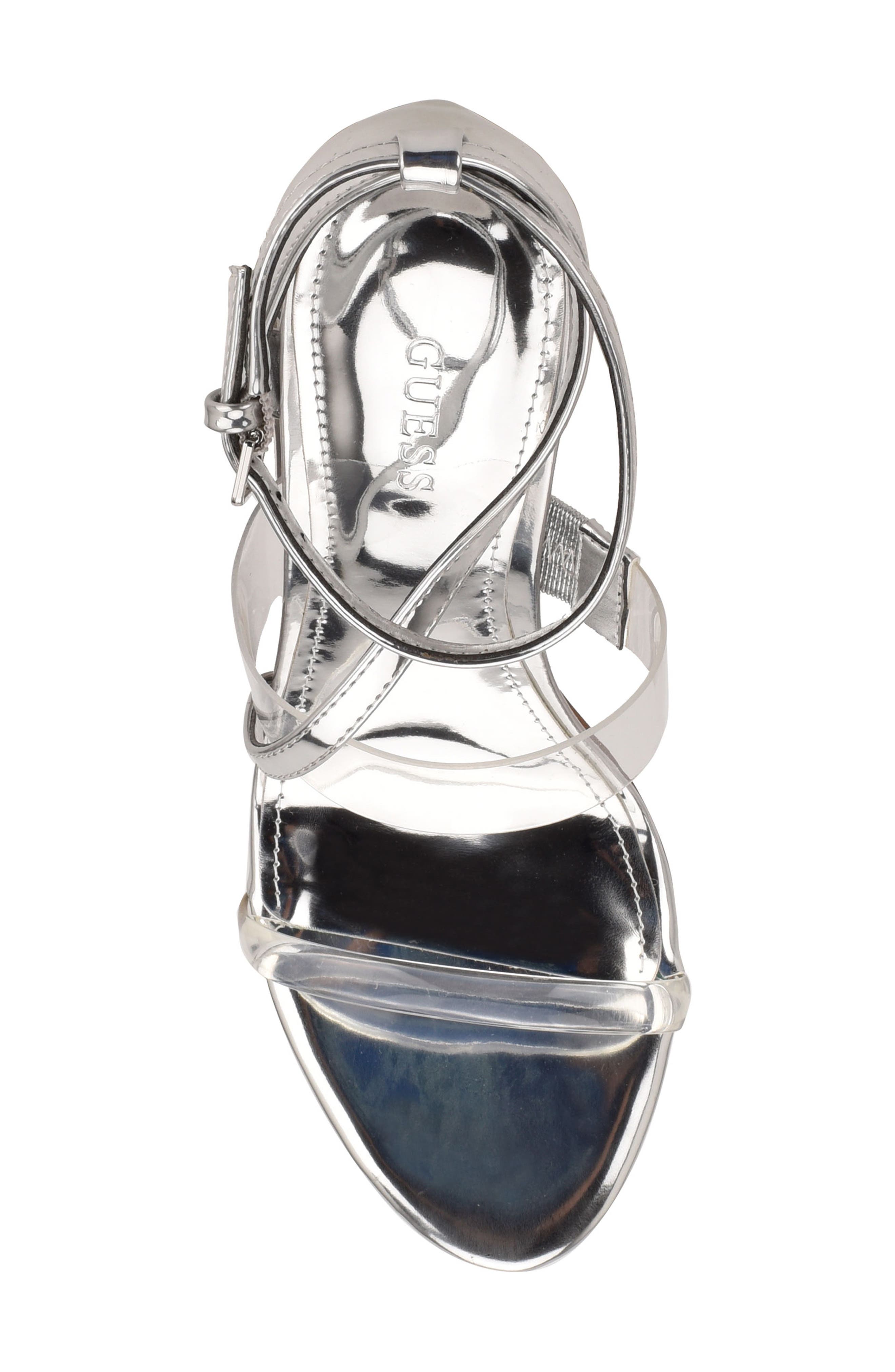Felecia Ankle Strap Sandal, Alternate, color, ARGENTO/ CLEAR