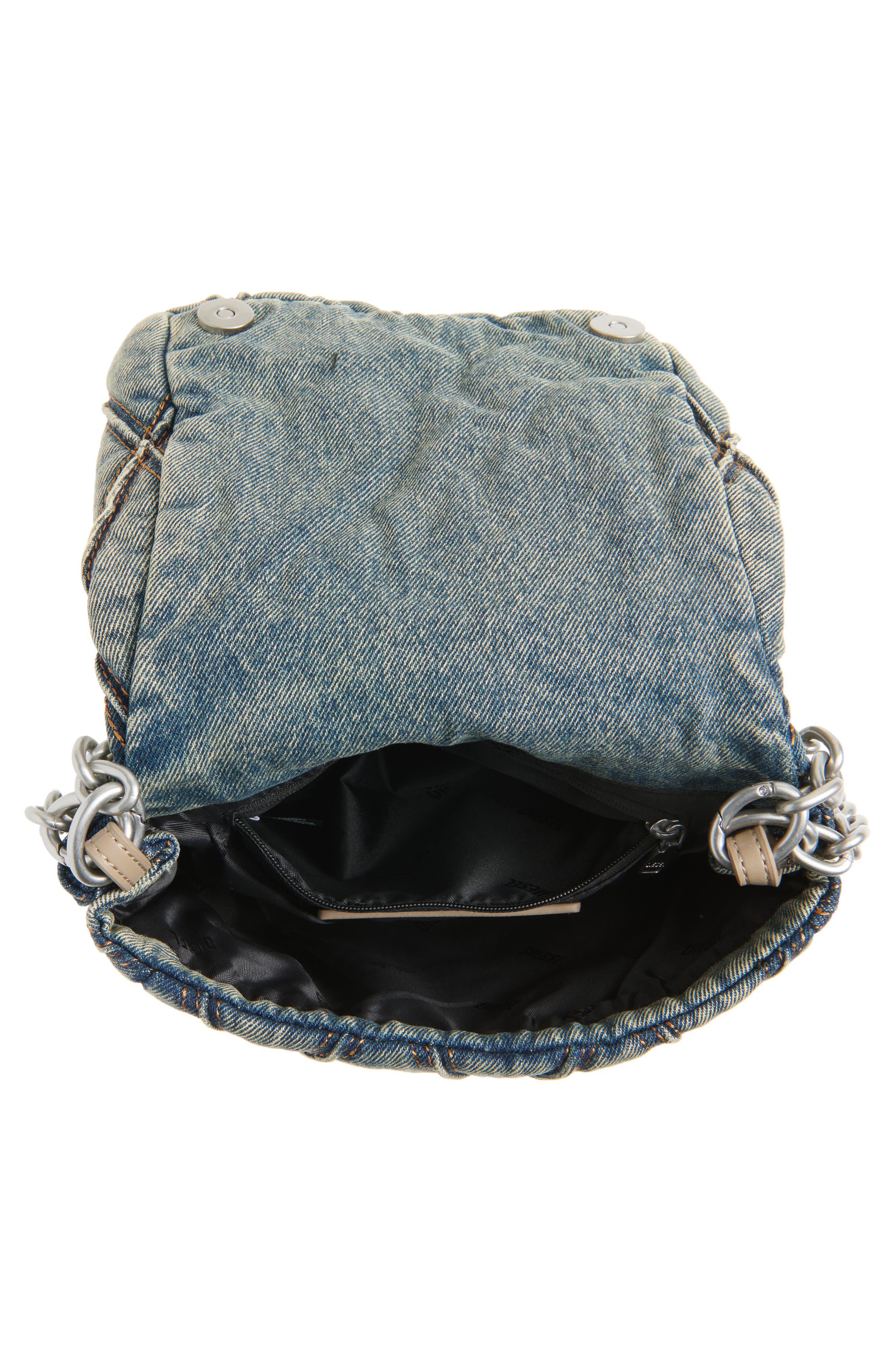 DIESEL<sup>®</sup> Charm-D Quilted Denim Shoulder Bag, Alternate, color, 