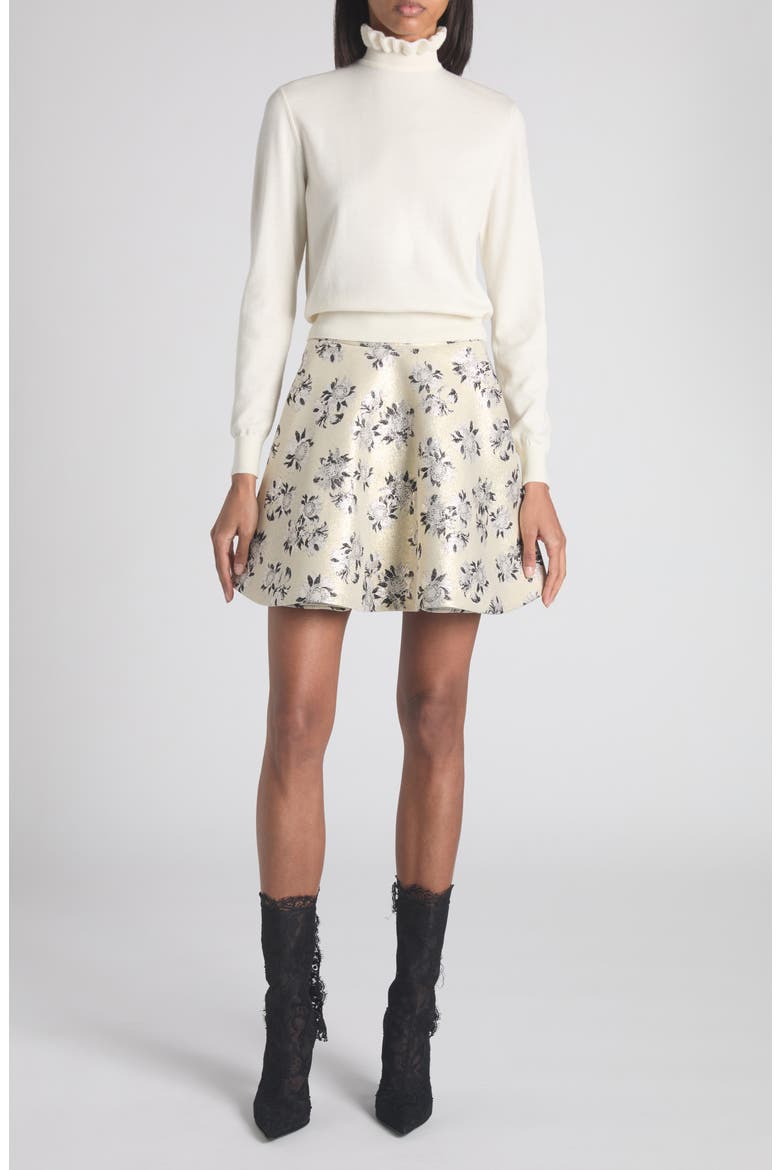 Ruffle Collar Wool Blend Sweater, Alternate, color, IVORY