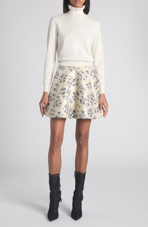 Alexander Mcqueen Mcqueen Ruffle Collar Wool Blend Sweater In Brown