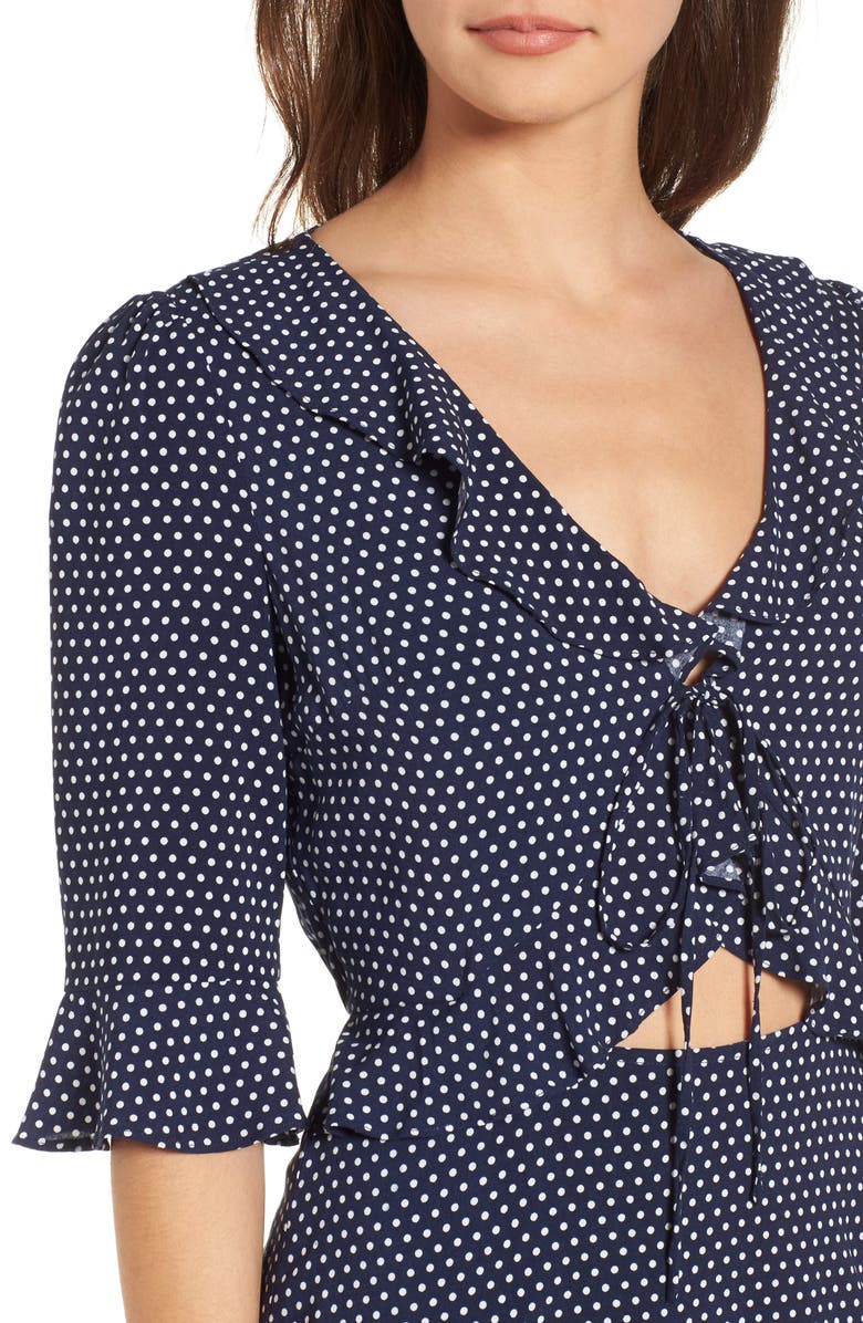 Soprano Ruffle Polka Dot Dress, Alternate, color, 