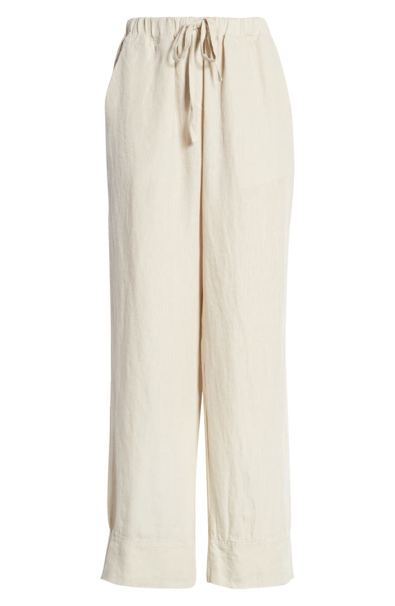 Parachute Linen Lounge Pants, Alternate, color, Bone