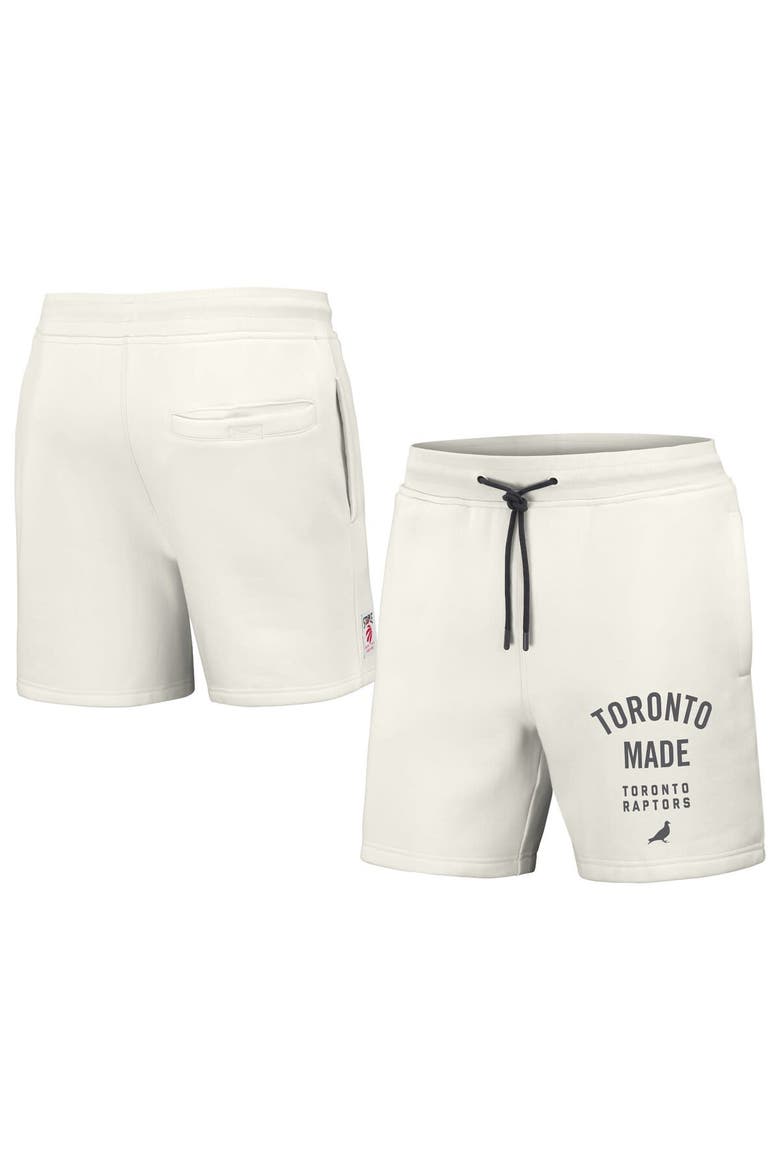 Men's NBA x Staple Cream Toronto Raptors Heavyweight Fleece Shorts, Alternate, color, Cream
