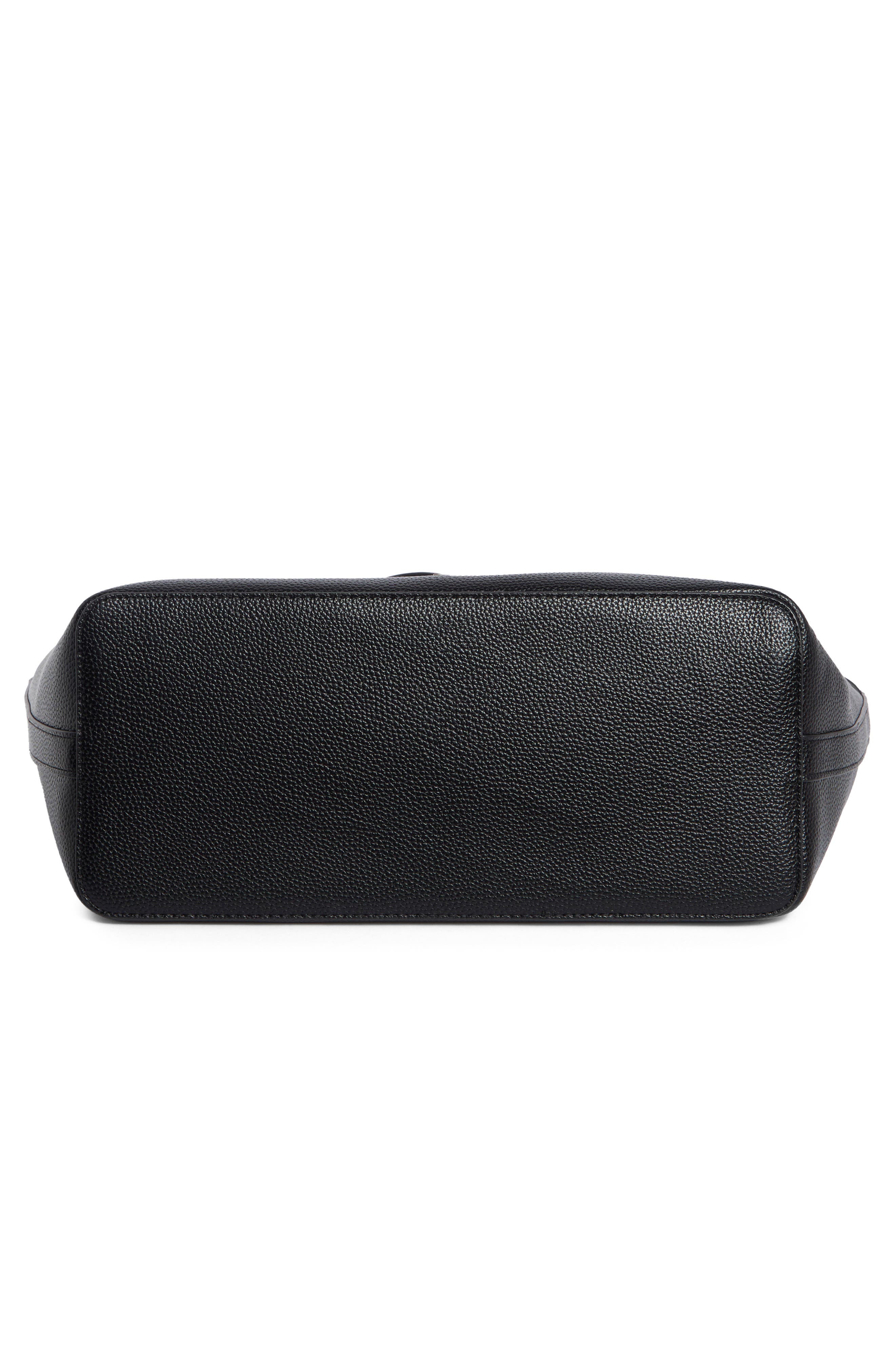 Amelie Faux Leather Bucket Tote, Alternate, color, BLACK