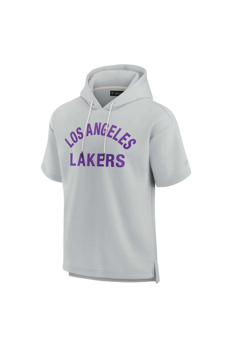 Unisex Fanatics Signature Gray Los Angeles Lakers Elements Super Soft Fleece Short Sleeve Pullover Hoodie, Alternate, color, Gray