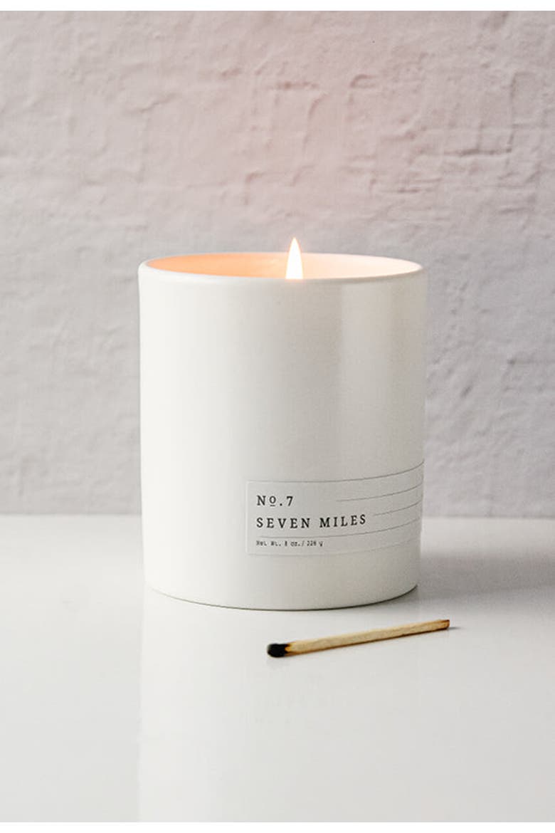 No. 7 Seven Miles Scented Candle, Alternate, color, White