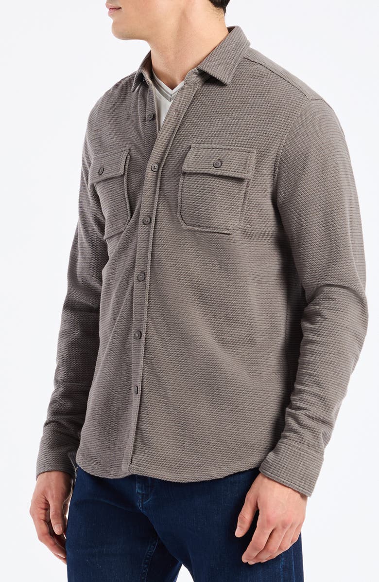 Robert Graham Brunner Knit Button-Up Shirt, Alternate, color, Charcoal
