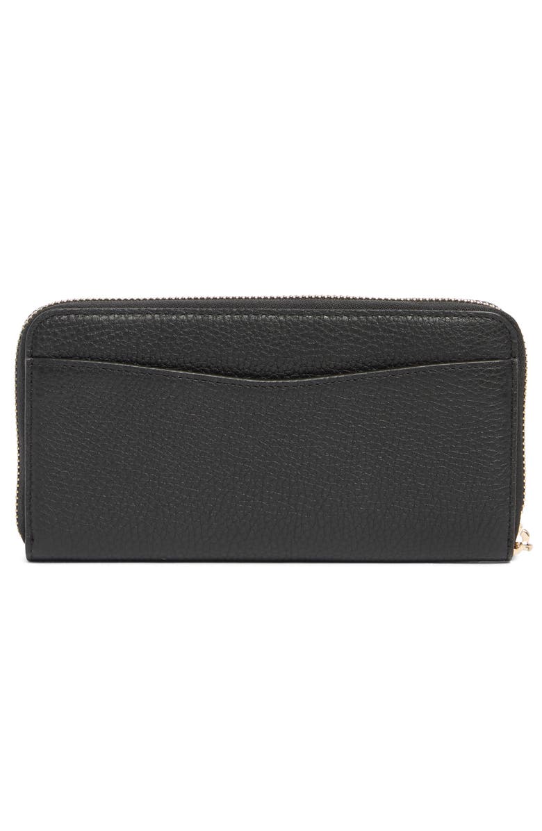 Kate Spade New York pebbled leather continental wallet, Alternate, color, Black