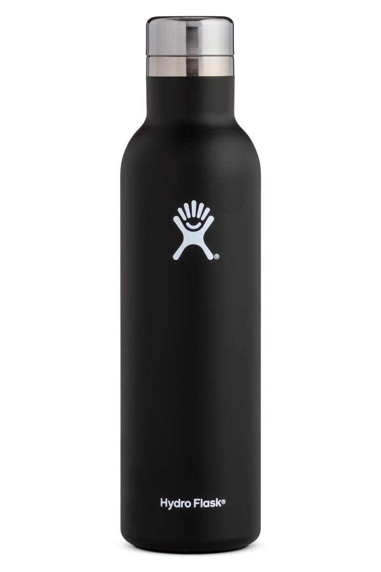 25-Ounce Stainless Steel Wine Bottle, Main, color, BLACK