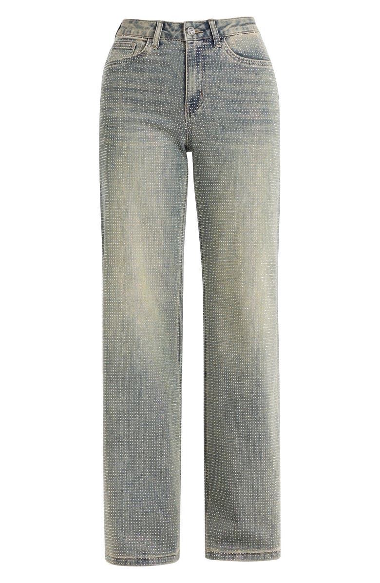Bayeas Embellished High Waist Wide Leg Jeans, Alternate, color,