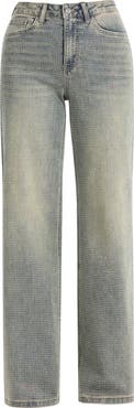 Bayeas Embellished High Waist Wide Leg Jeans