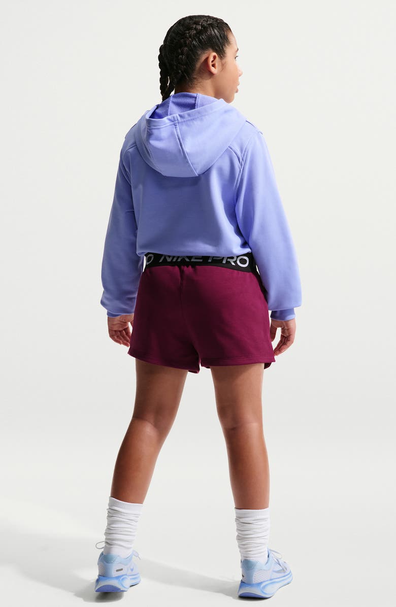 Nike Kids' Pro Fit Dri-FIT Full Zip Hoodie, Alternate, color, Light Thistle/ Black/ White