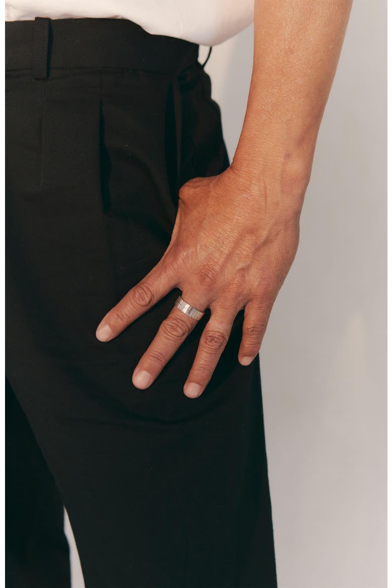 Korean Trigram Ring, Alternate, color, Silver