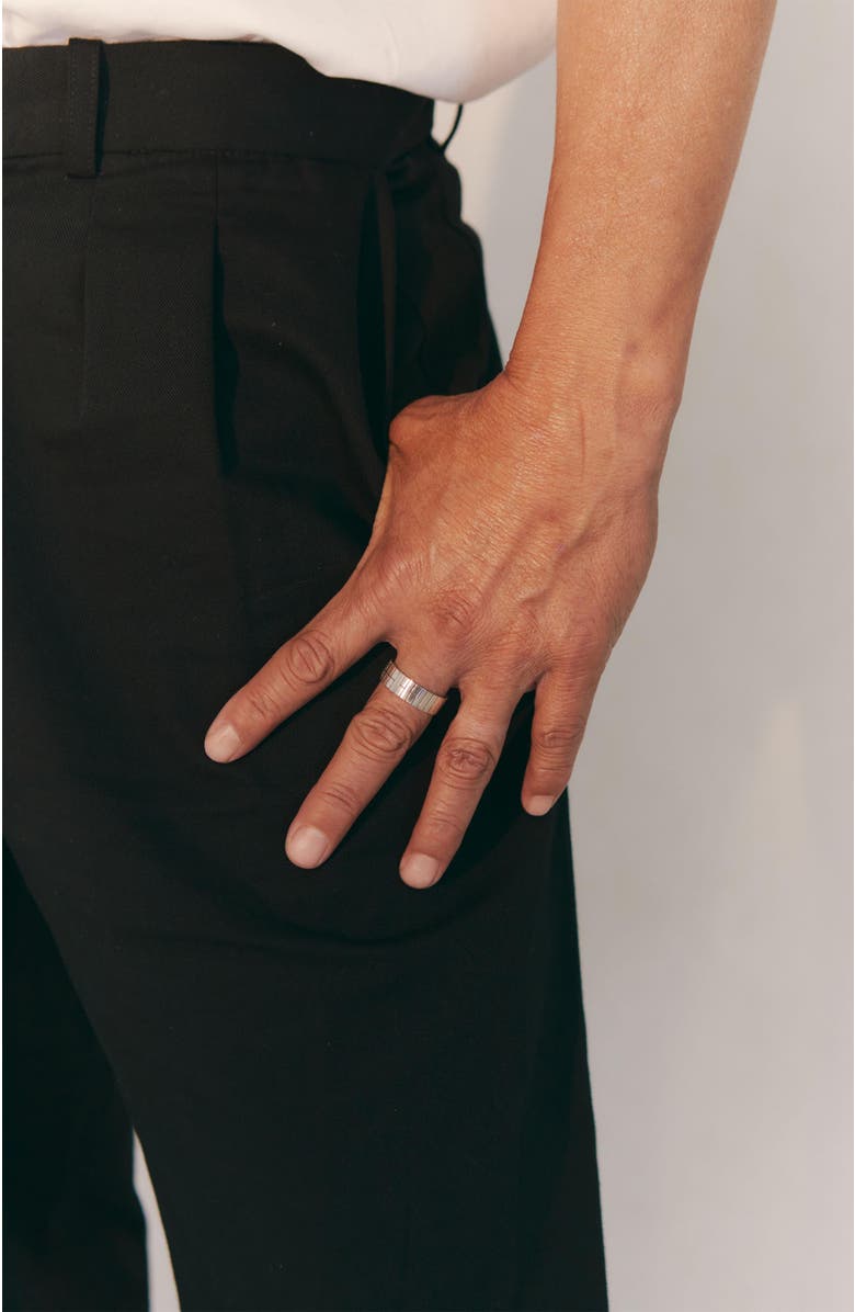 LOUPN Korean Trigram Ring, Alternate, color, Silver