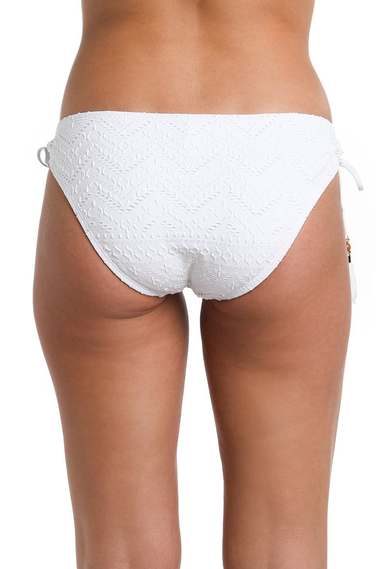 Salt Side Tie Hipster Bikini Bottoms, Alternate, color, WHITE