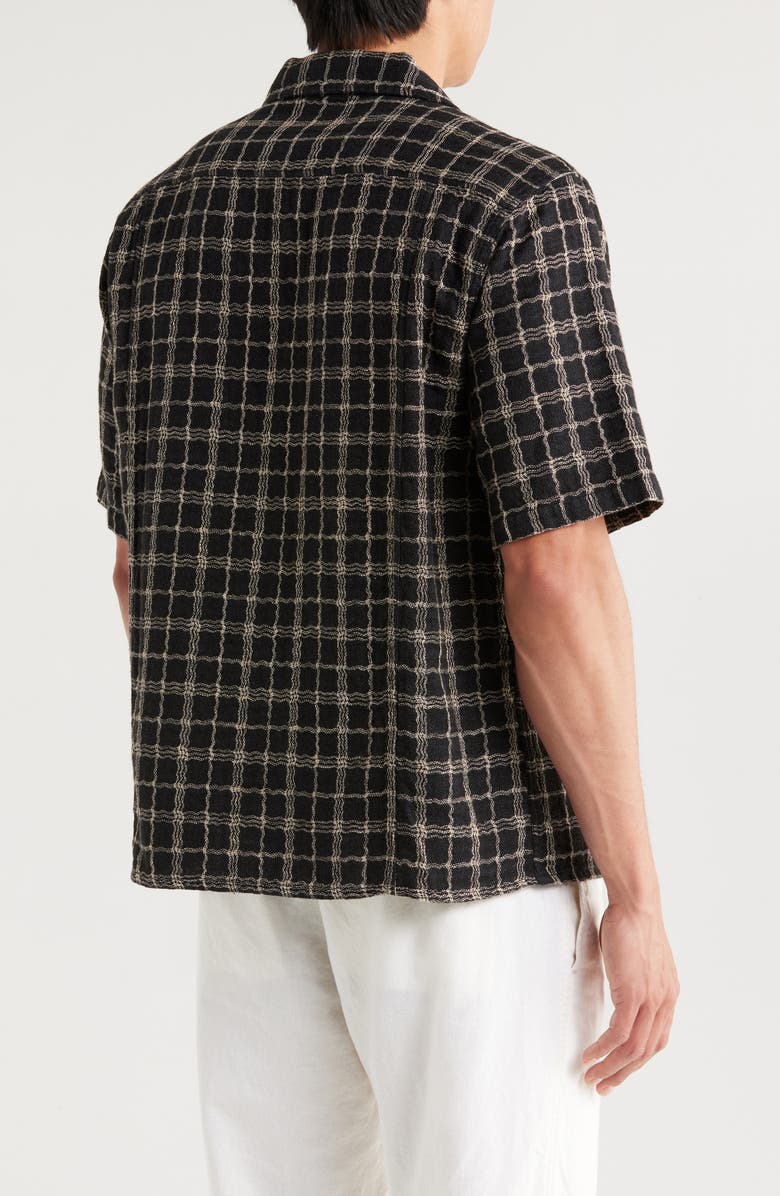 Corridor Wavy Plaid Short Sleeve Cotton & Linen Camp Shirt, Alternate, color,