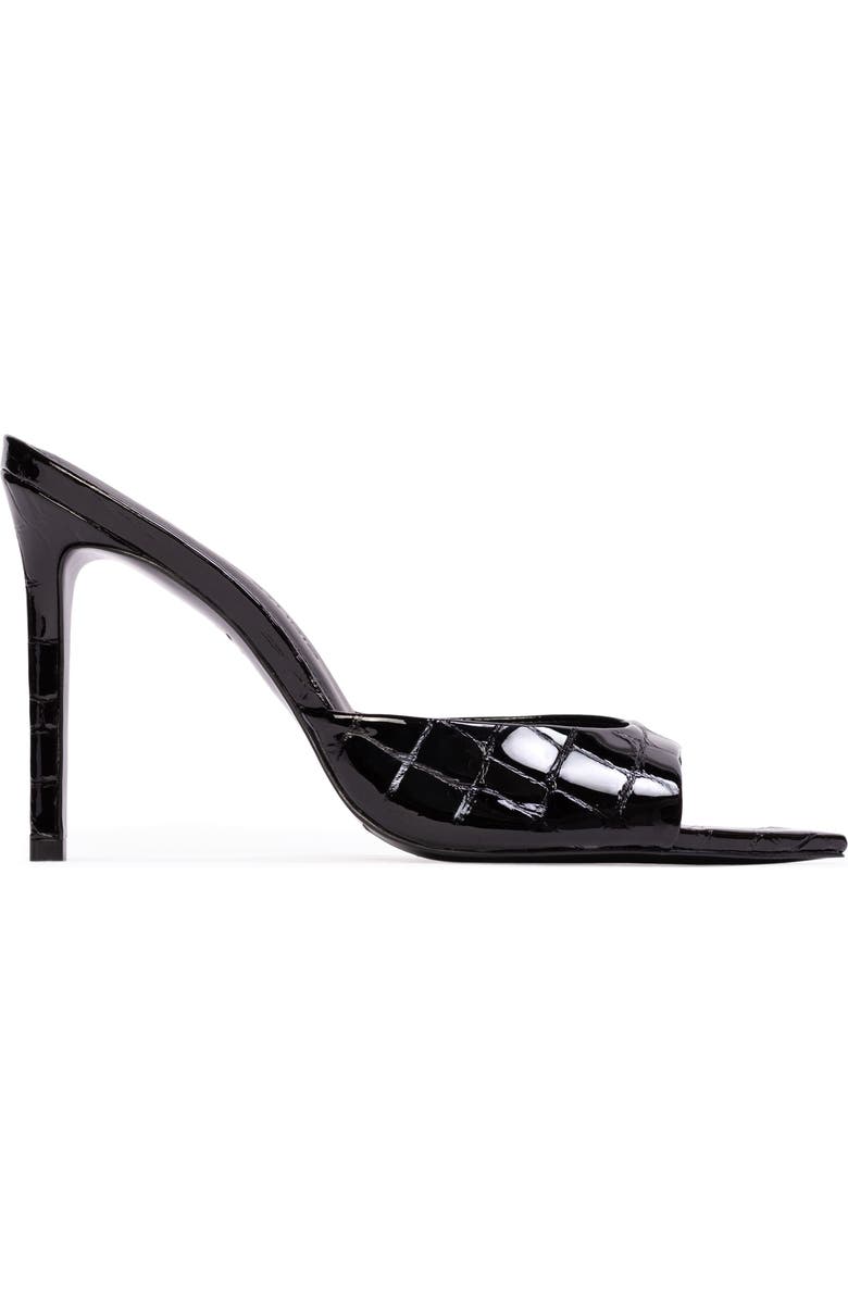 BLACK SUEDE STUDIO Brea 100 Croc Mule, Main, color, Black Croc Patent Leather