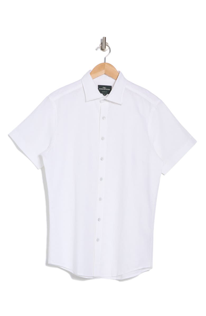 Rodd & Gunn Baywater Short Sleeve Linen & Cotton Button-Up Shirt, Alternate, color, White