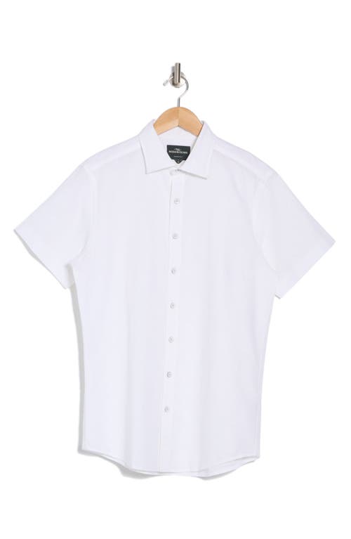 Rodd & Gunn Baywater Short Sleeve Linen & Cotton Button-up Shirt In White