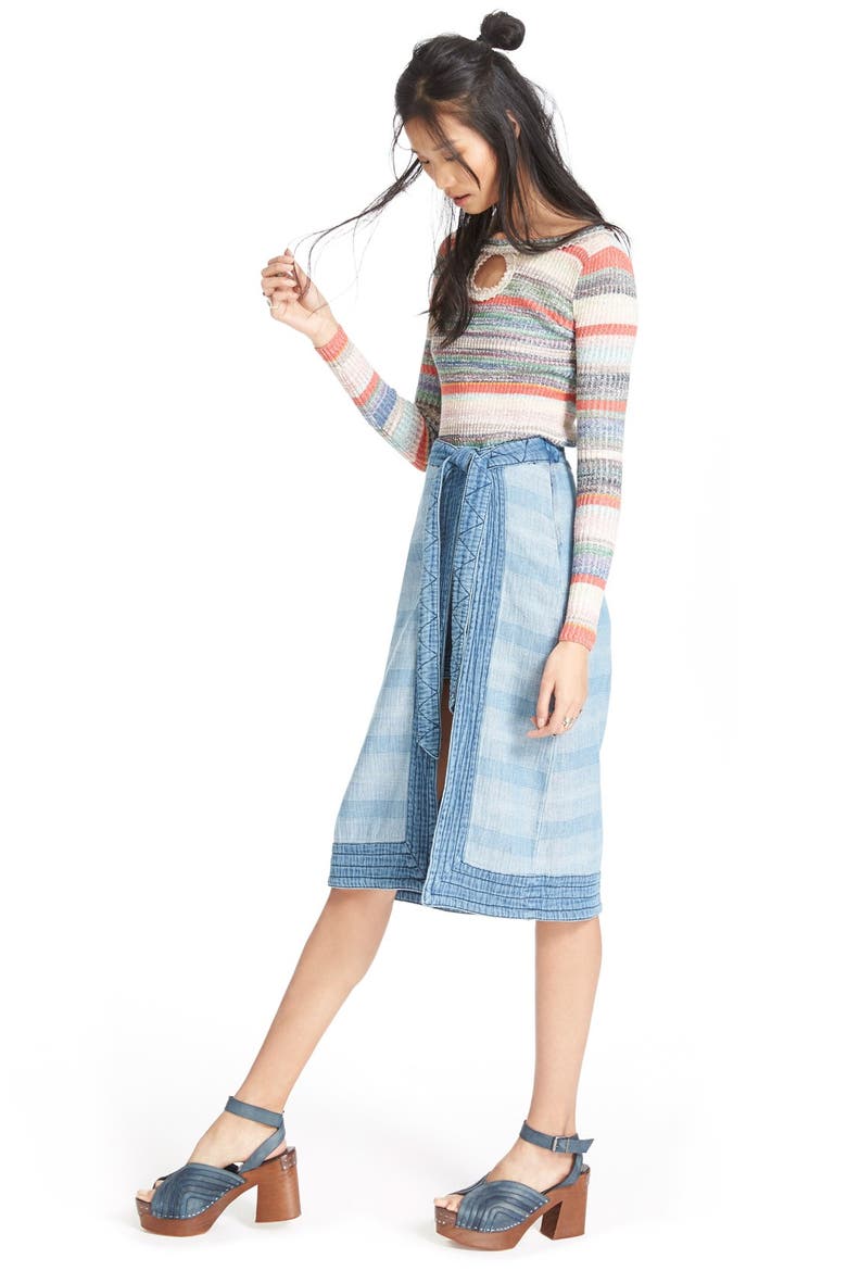 'Sunshine Dreamer' Stripe Keyhole Sweater, Alternate, color, MULTI COMBO