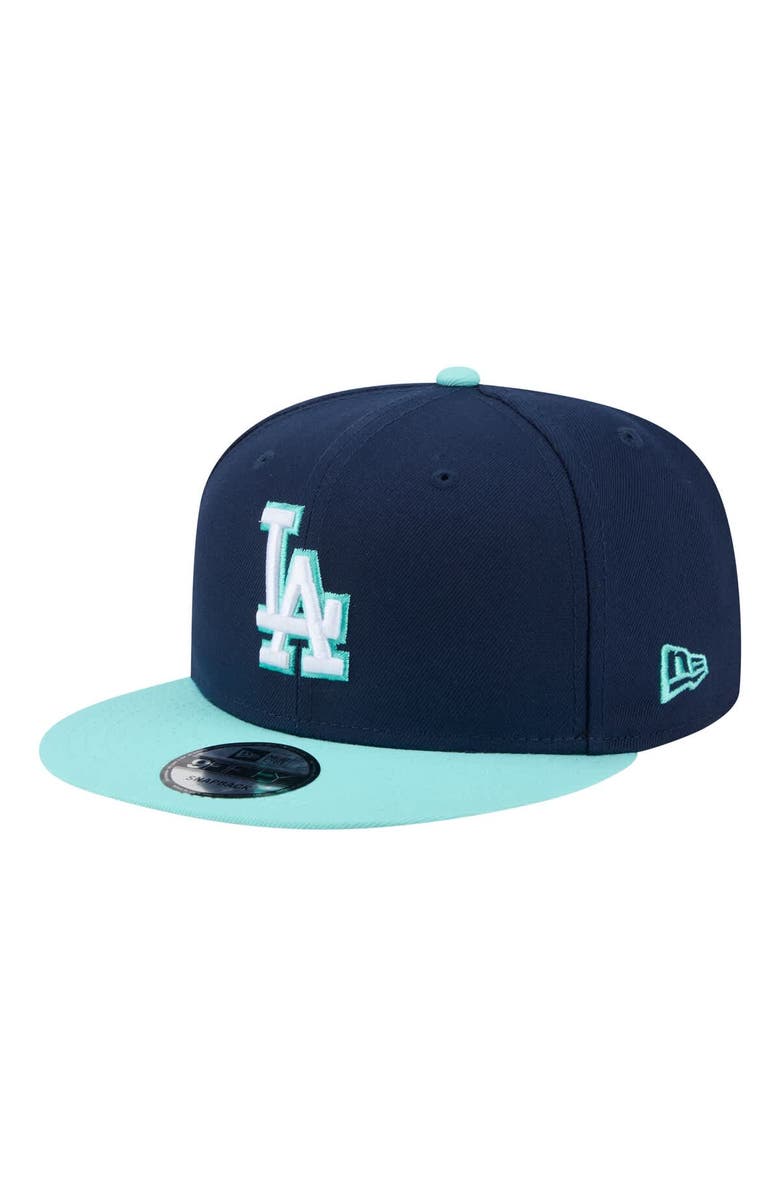 New Era Men's New Era Navy/Turquoise Los Angeles Dodgers 2-Tone Color Pack 9FIFTY Snapback Hat, Main, color, Navy