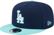 New Era Men's New Era Navy/Turquoise Los Angeles Dodgers 2-Tone Color Pack 9FIFTY Snapback Hat