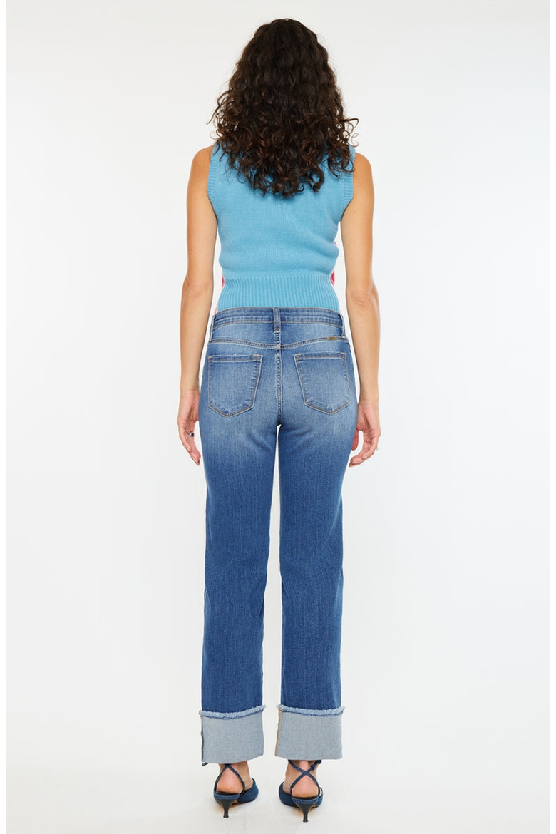 Quin Essentials High Rise Straight Jeans, Alternate, color, Medium Wash