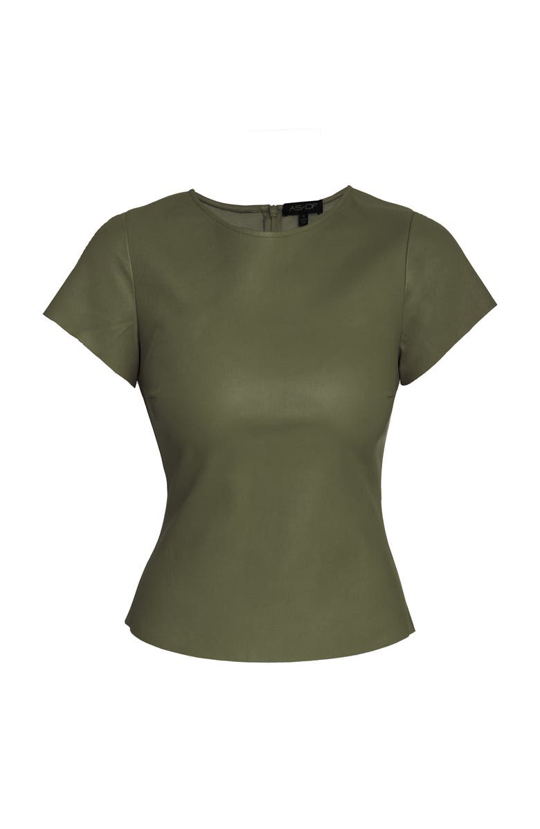 AS by DF Brando Stretch Leather Tee, Alternate, color, Military Green