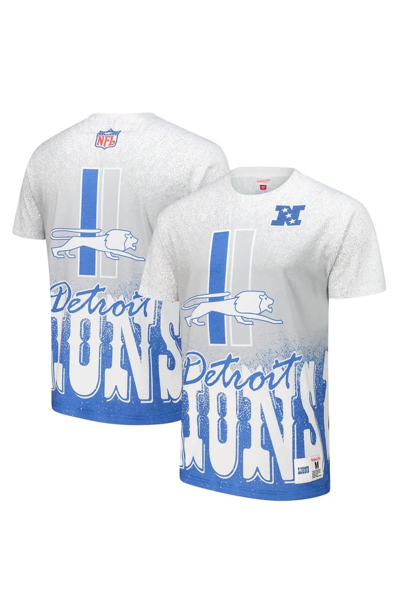 Mitchell & Ness Men's Mitchell & Ness White Detroit Lions Team Burst Vintage Logo T-Shirt, Main, color, White