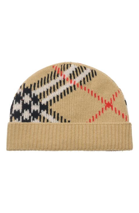 Core Jacquard Burberry Check Cashmere Blend Beanie