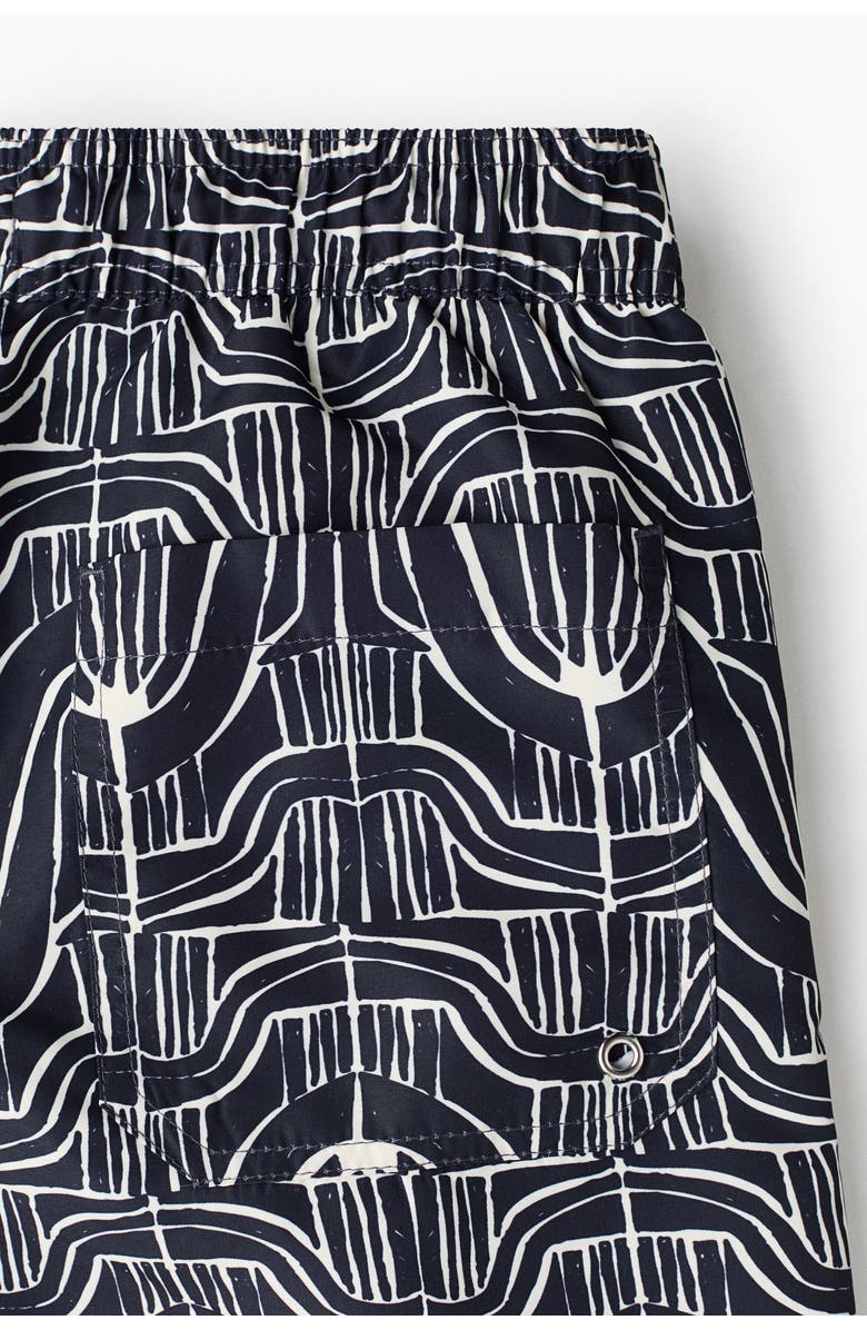 H&M Swim shorts, Alternate, color, Navy Blue/Patterned