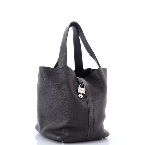 Pre-owned Hermes Hermes Picotin Lock Bag Clemence Gm In Gray