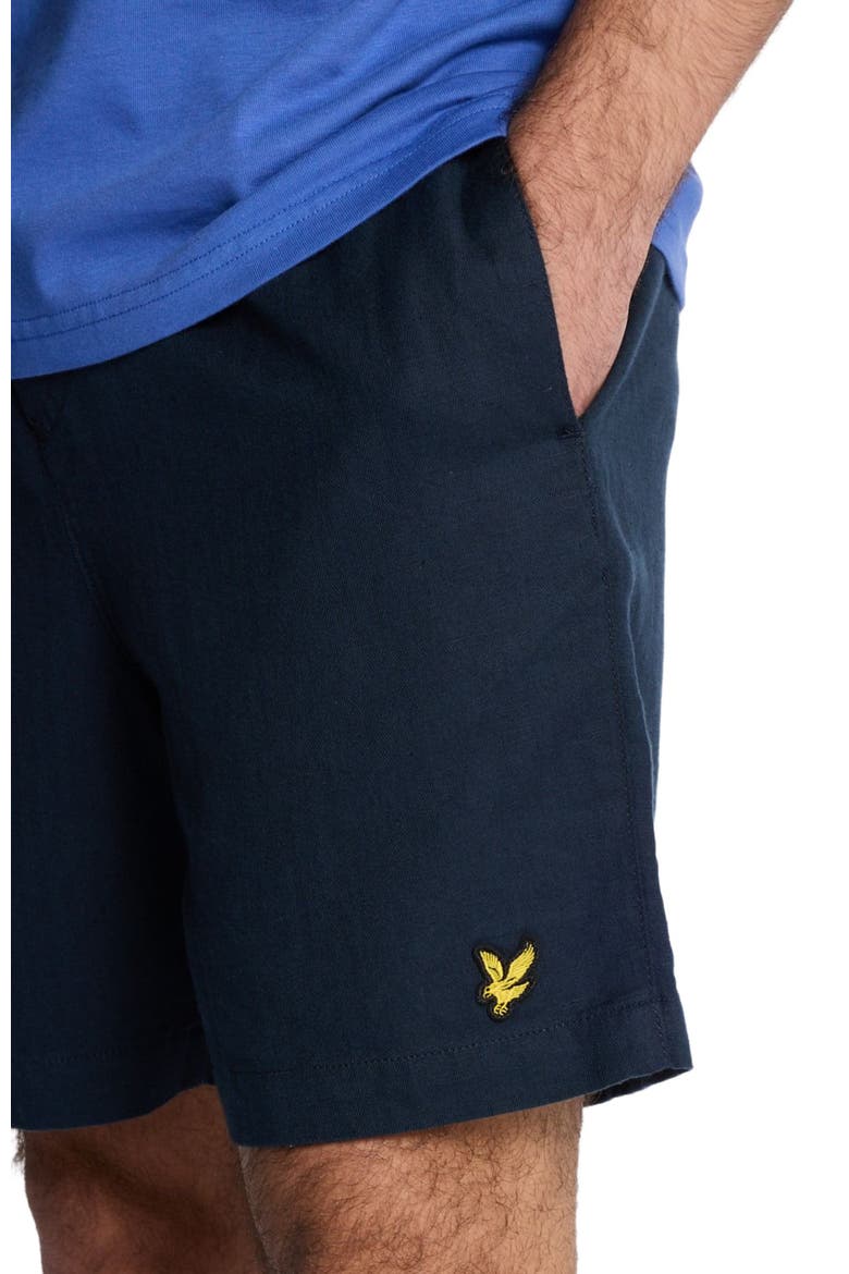 Linen Deck Shorts, Alternate, color, Dark Navy