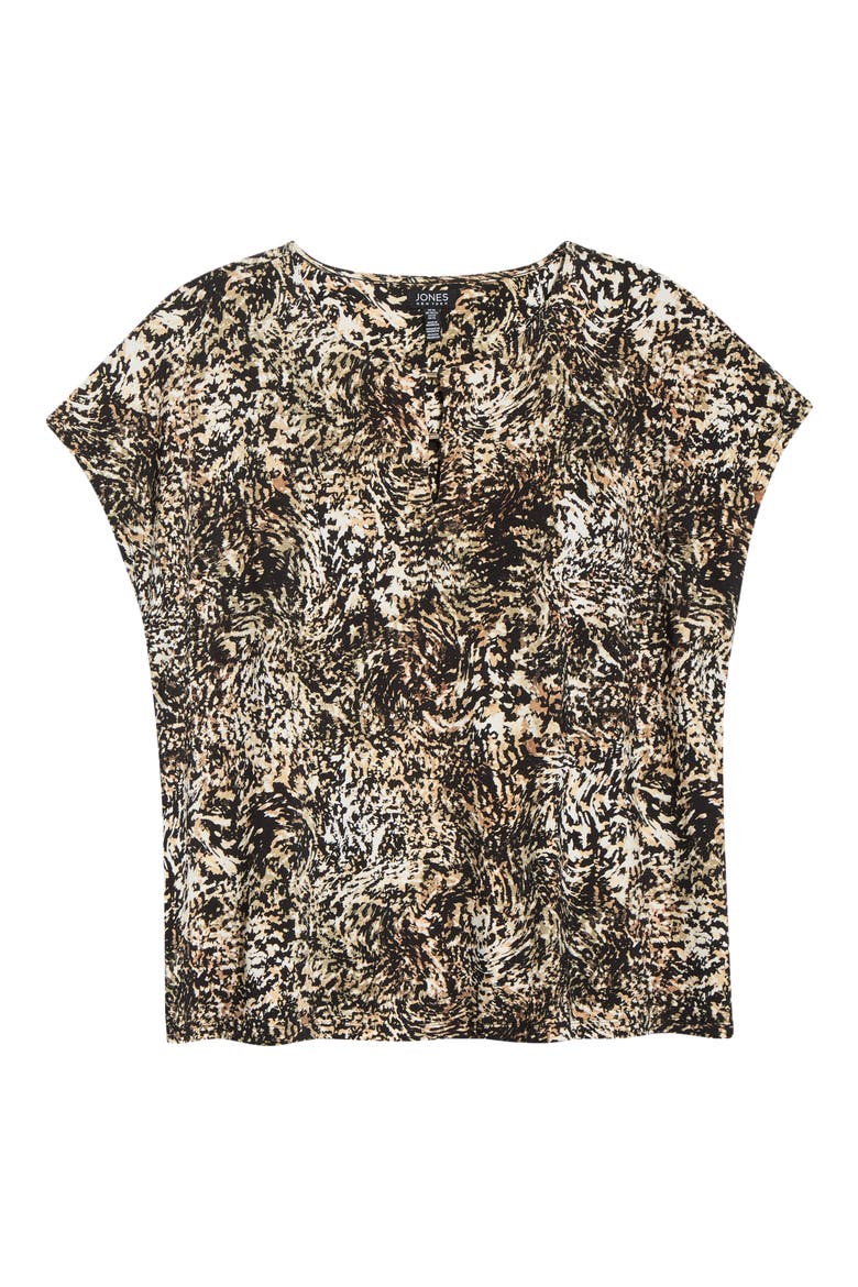 Extended Shoulder Double Trim Top, Alternate, color, JONES BLACK MULTI