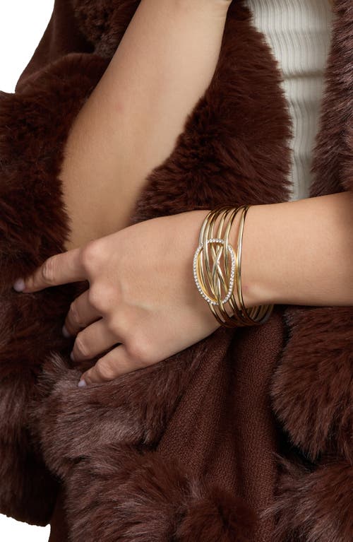 Saachi Crystal Embellished Mulitband Bracelet In Gold